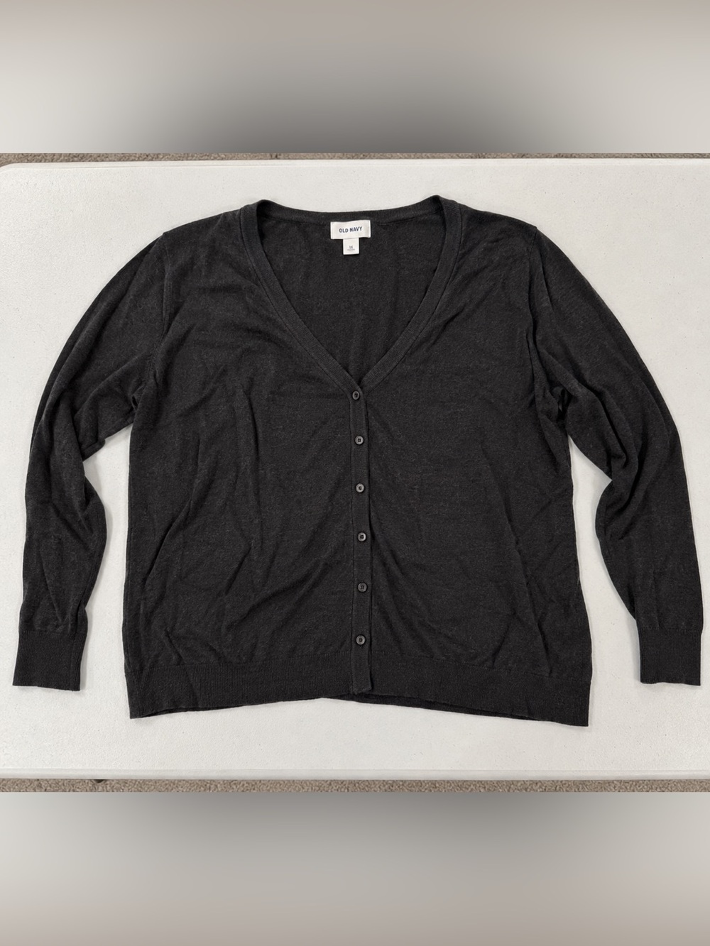 Old Navy Charcoal Grey V-Neck Button Cardigan